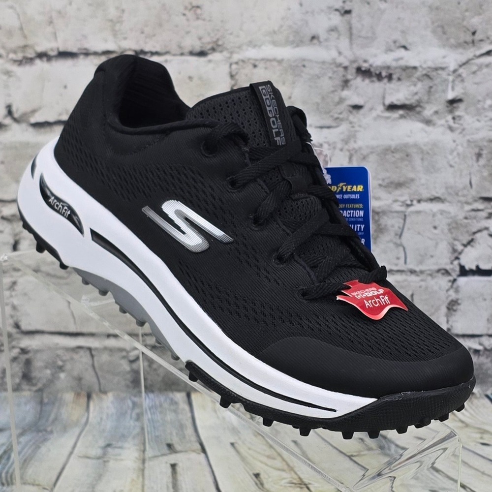 Skechers Go Golf Arch Fit Shoes Womens 7 Black Water Repellent Spikeless 123006